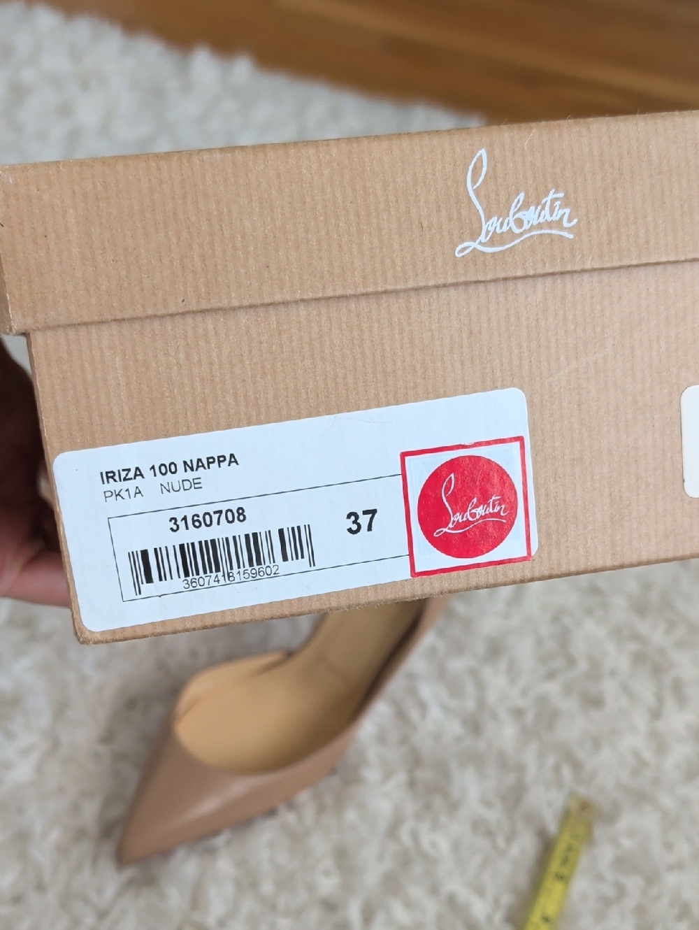 Christian Louboutin Iriza Nude Leather Pointed Toe Pumps - Picture 13 of 14